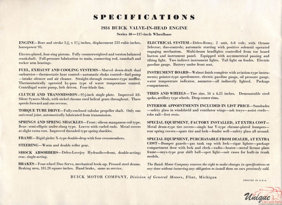 1934 Buick Brochure Page 10